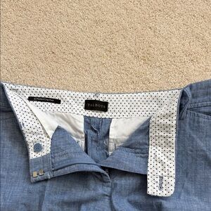 Talbots Chambray Cropped Pants with Polka Dot Lining